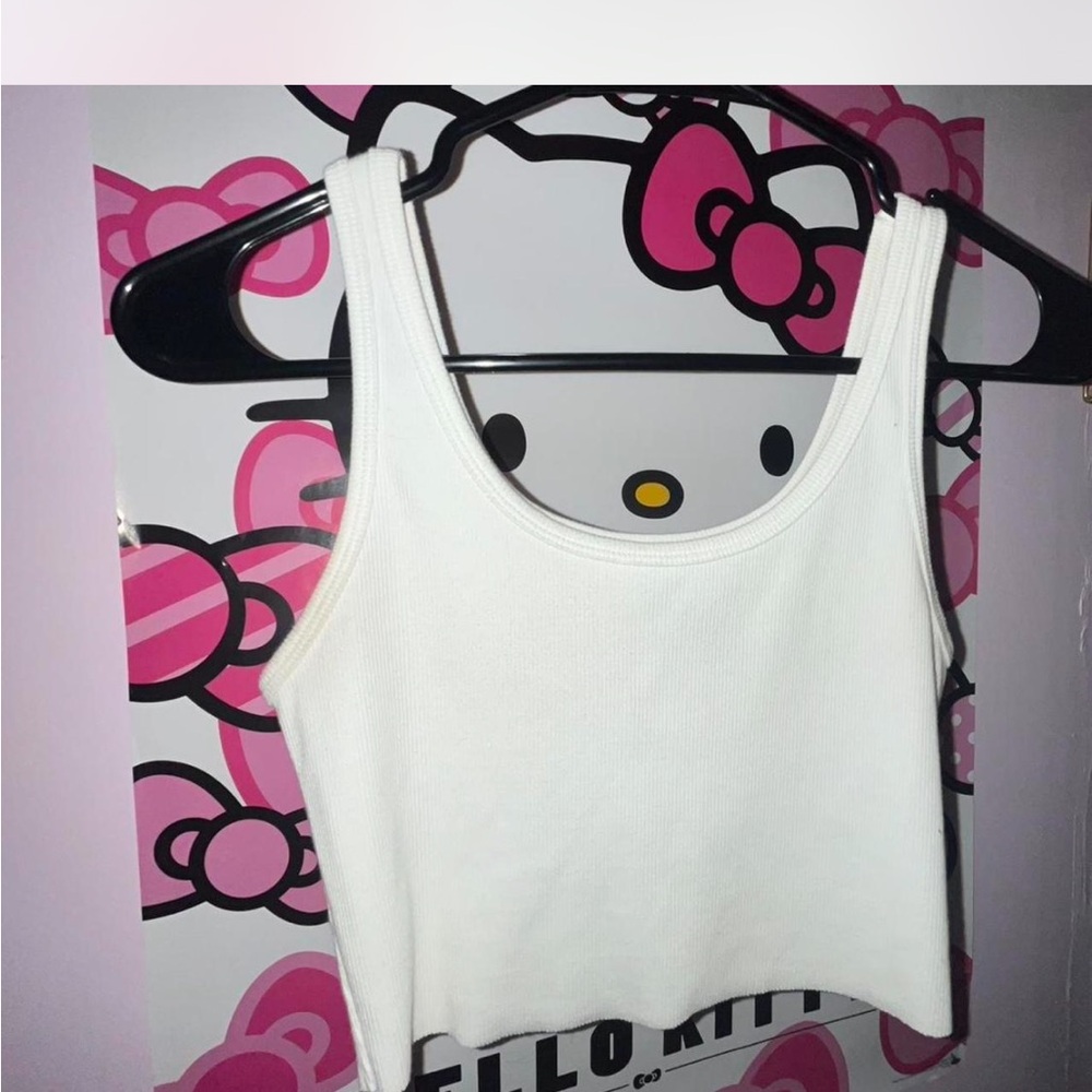 Wild Fable White Ribbed Tank Top